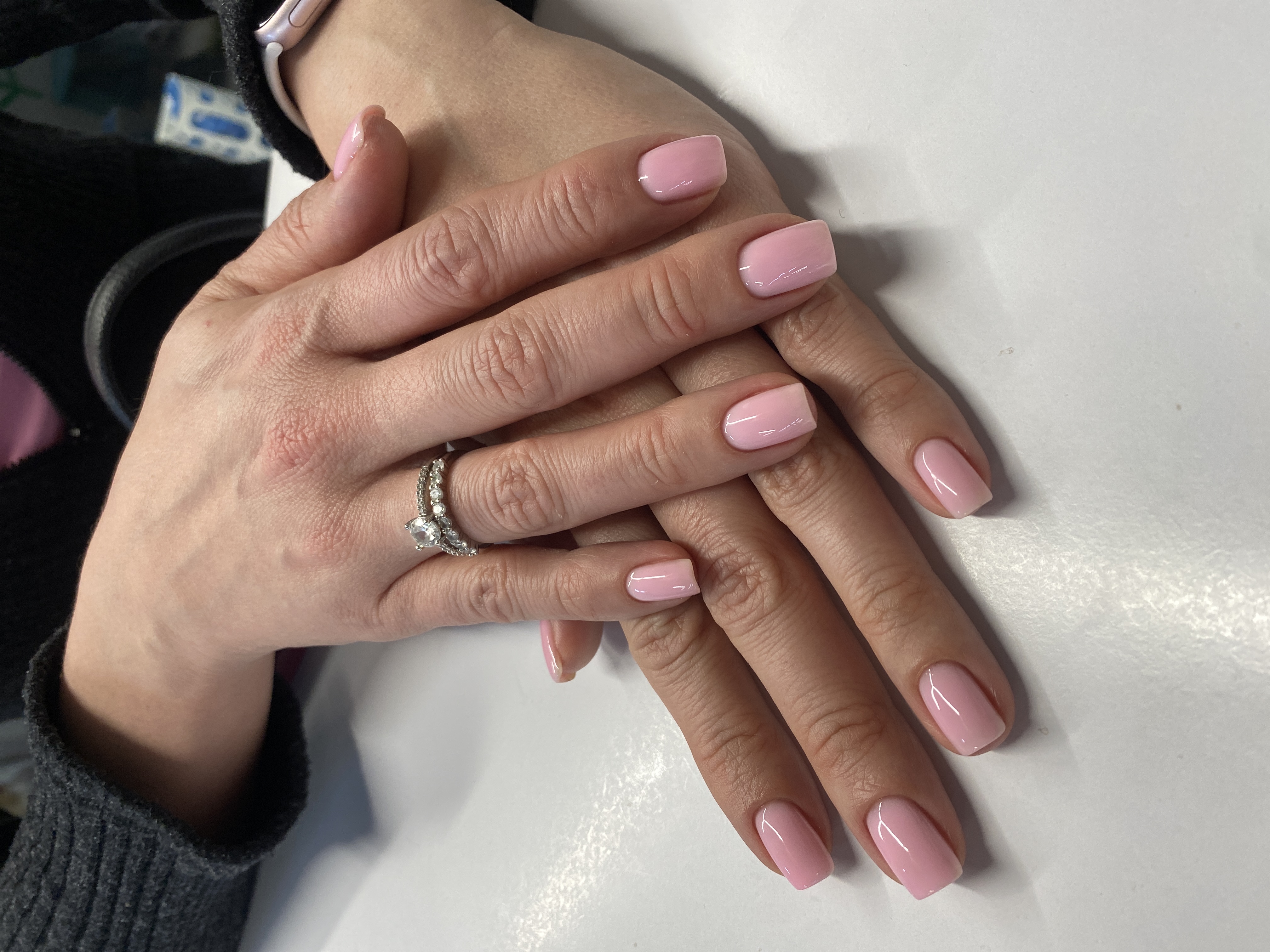 Маникюр, нюд, однотон, на каждый день, розовый