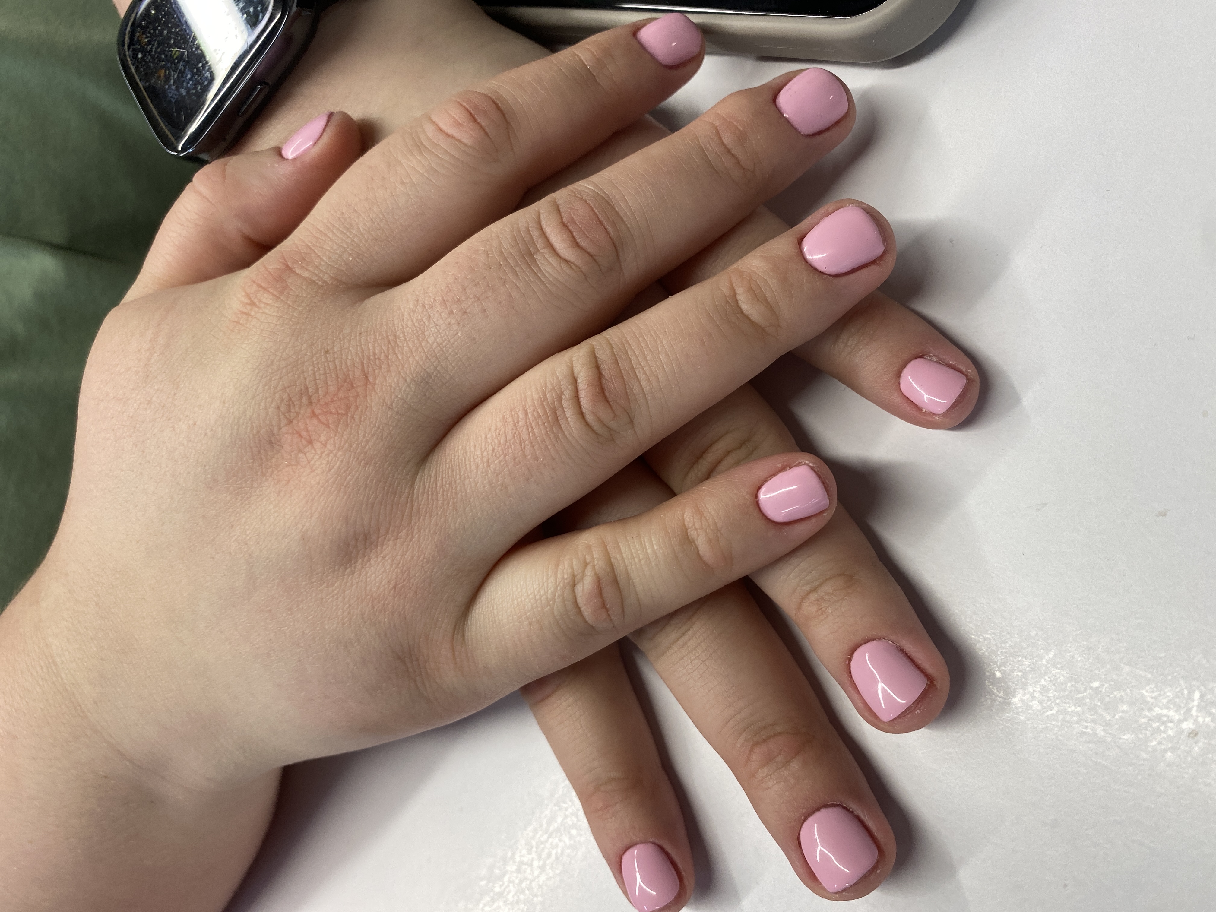 однотон, нюд, Маникюр, розовый, на каждый день