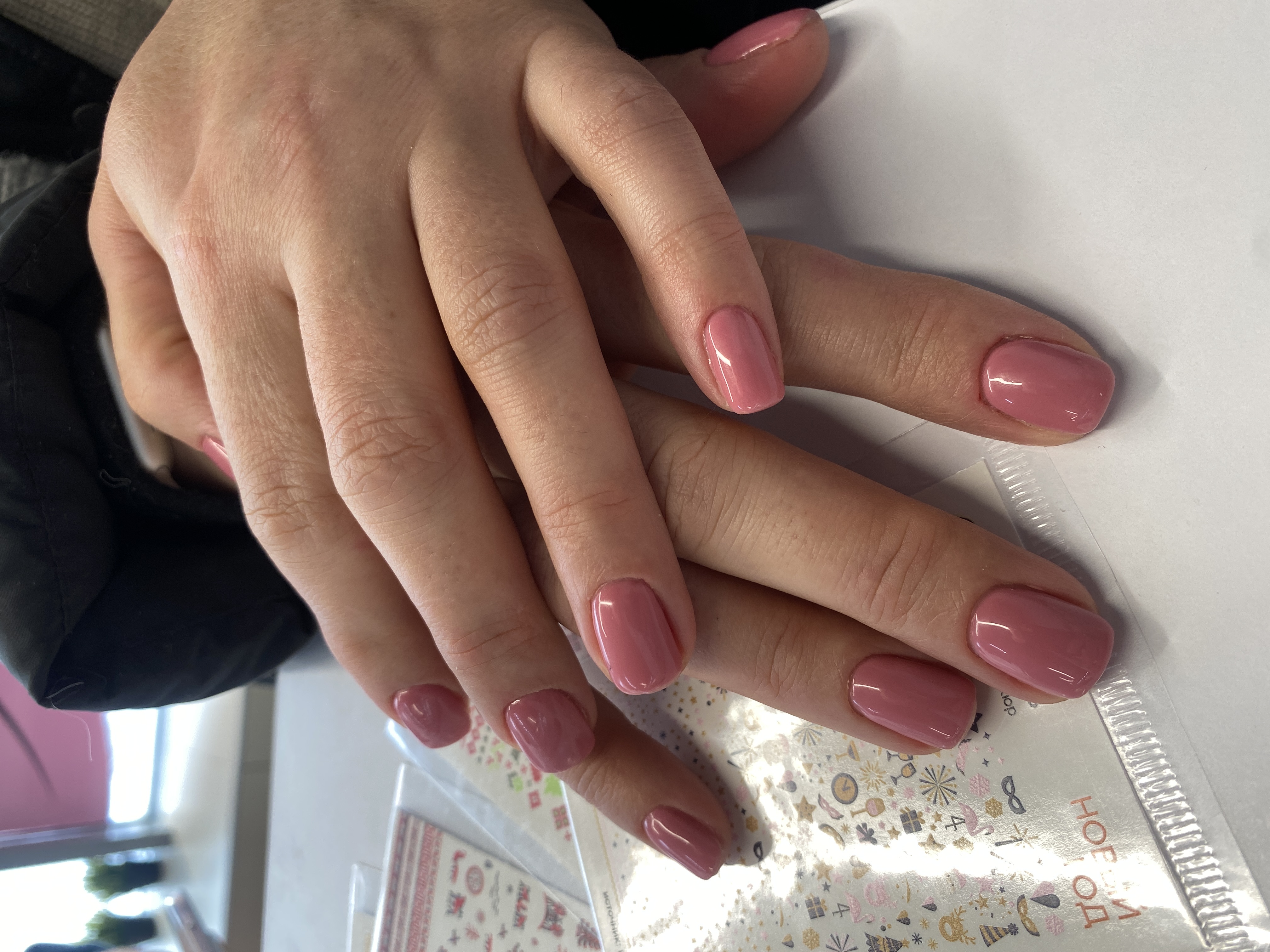 однотон, Маникюр, на каждый день, сиреневый, нюд