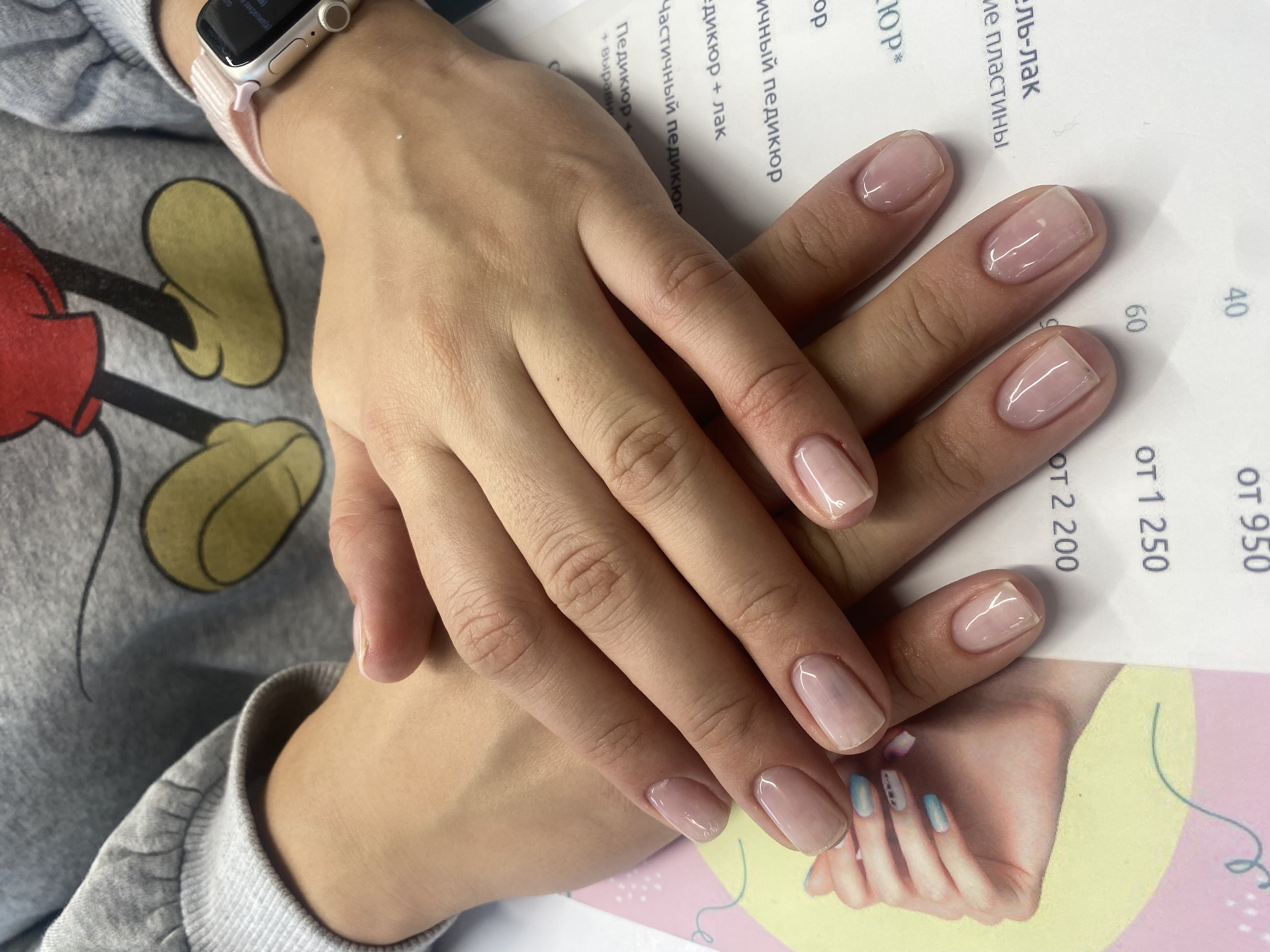 Маникюр, однотон, на каждый день, прозрачный