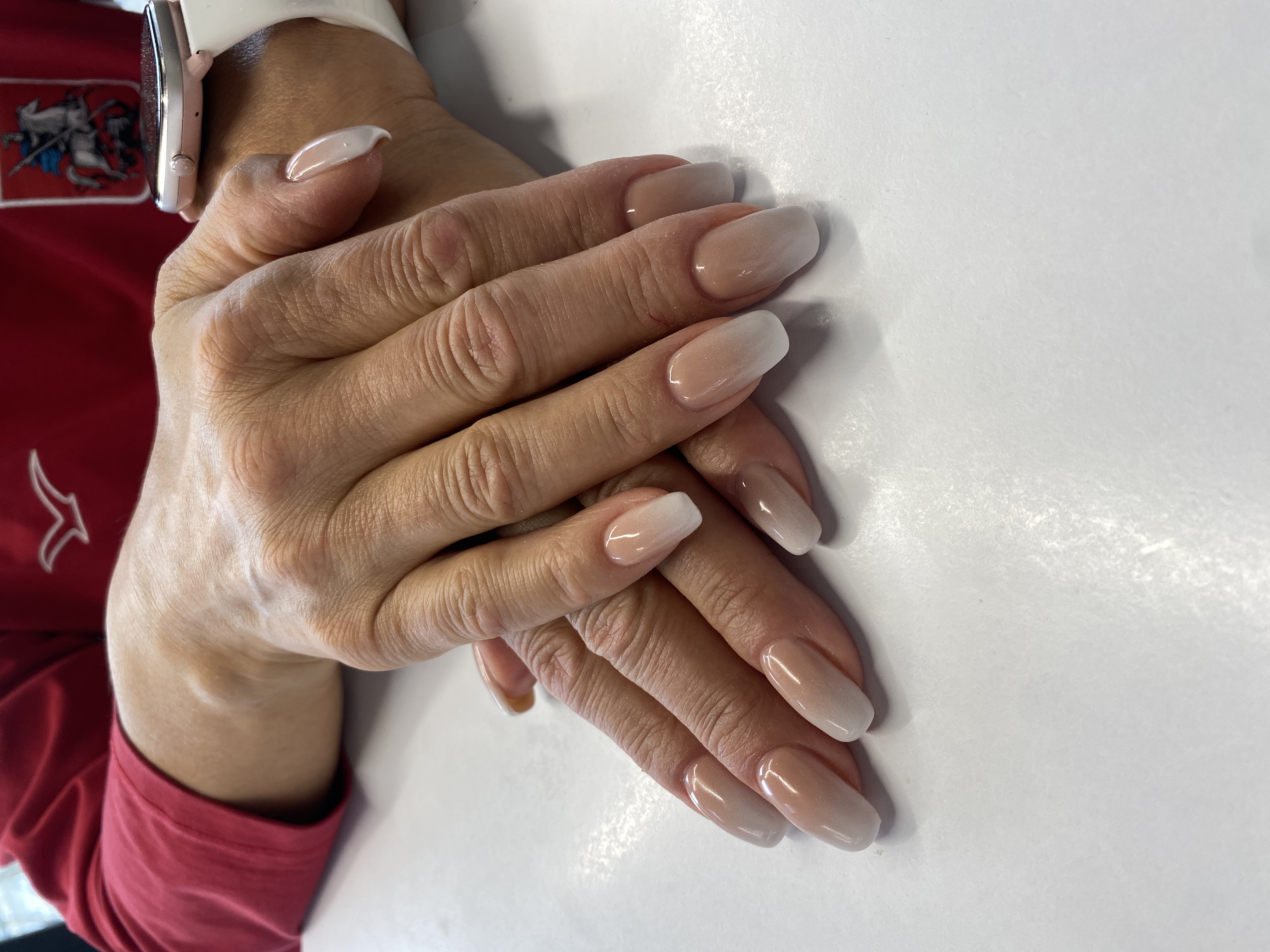 бежевый, Маникюр, дизайн, комбинированный, нежный, на каждый день, амбре