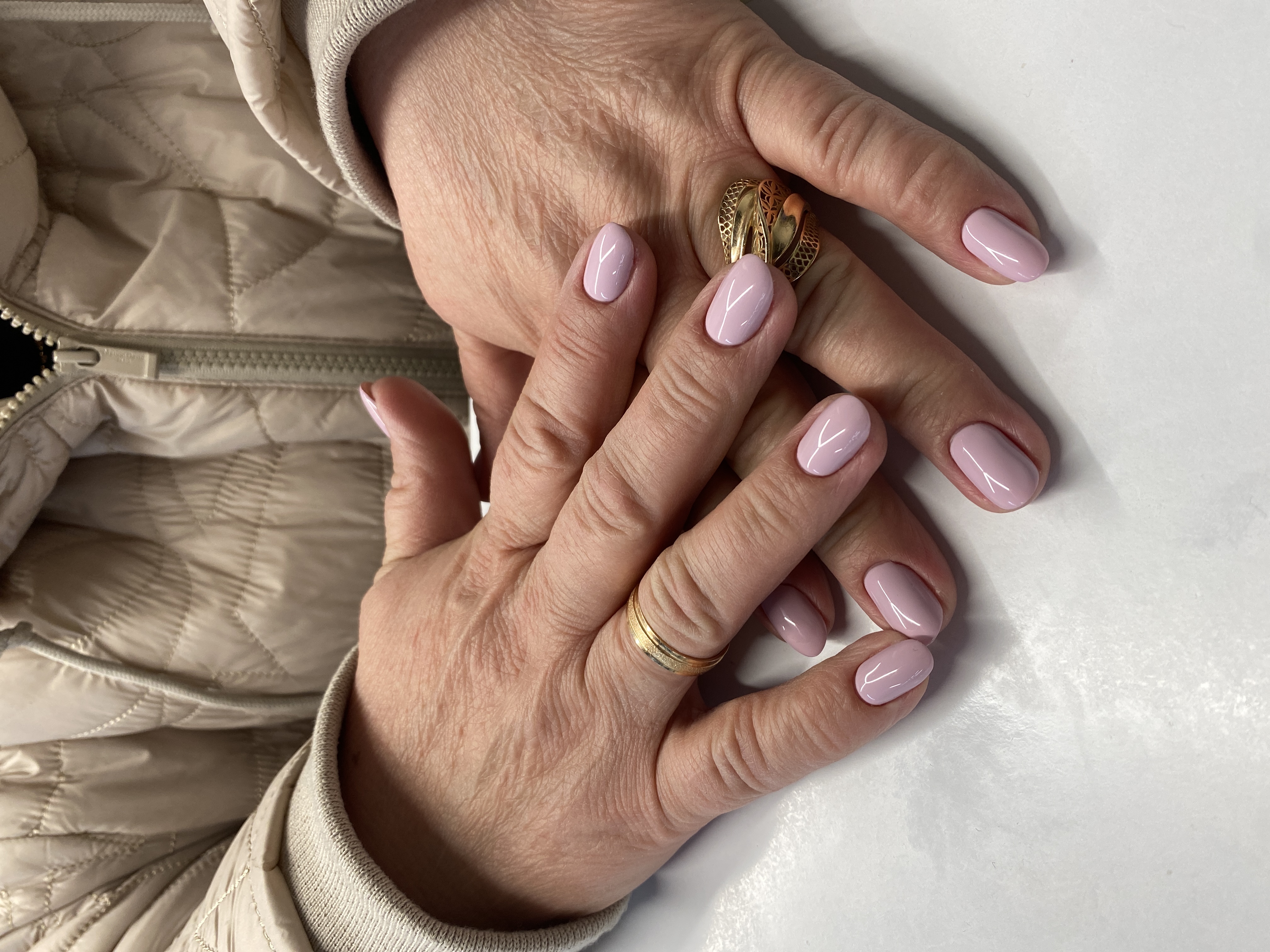 молочный, однотон, на каждый день, Маникюр, нюд