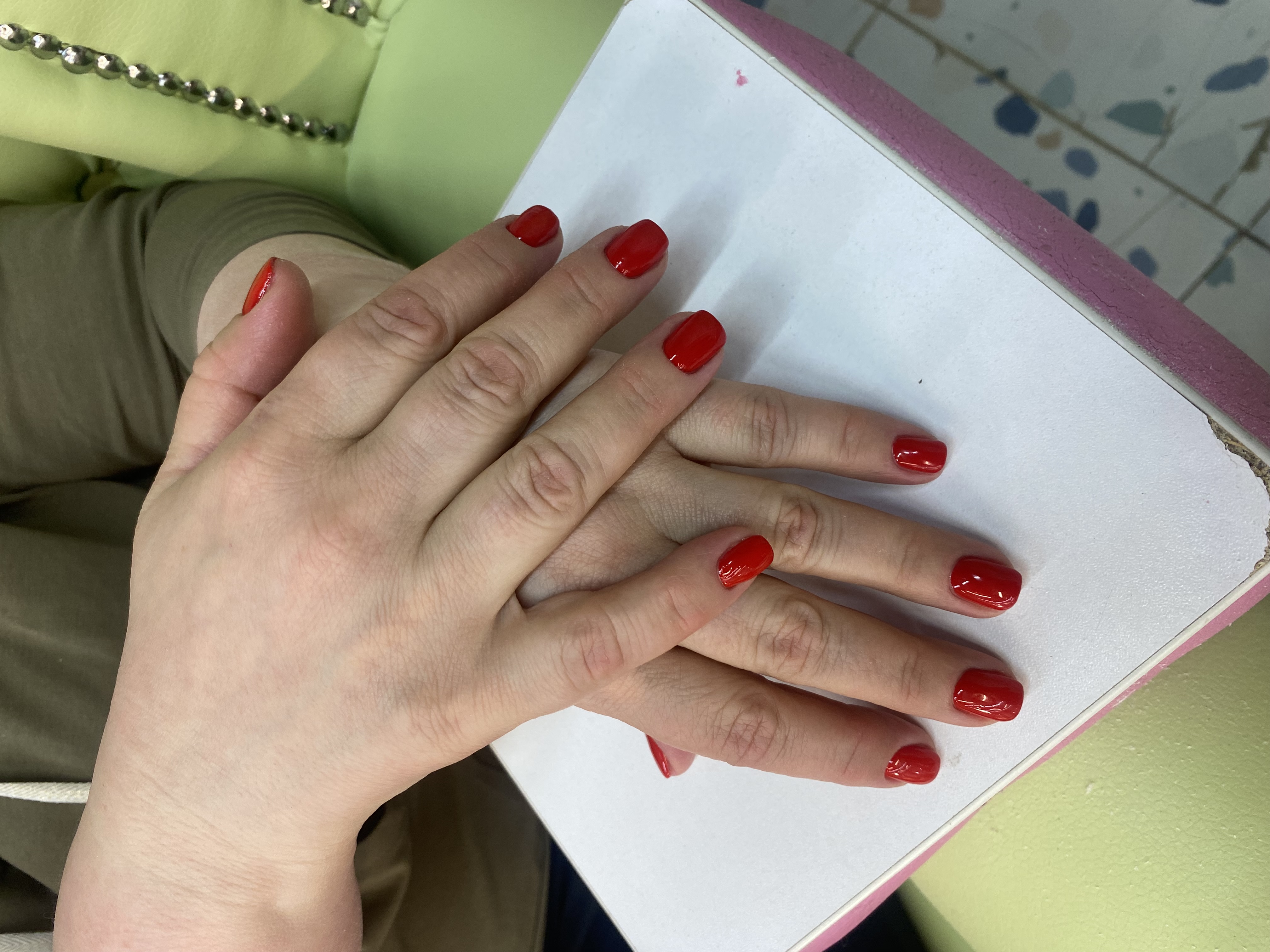 однотон, Маникюр, на каждый день, красный