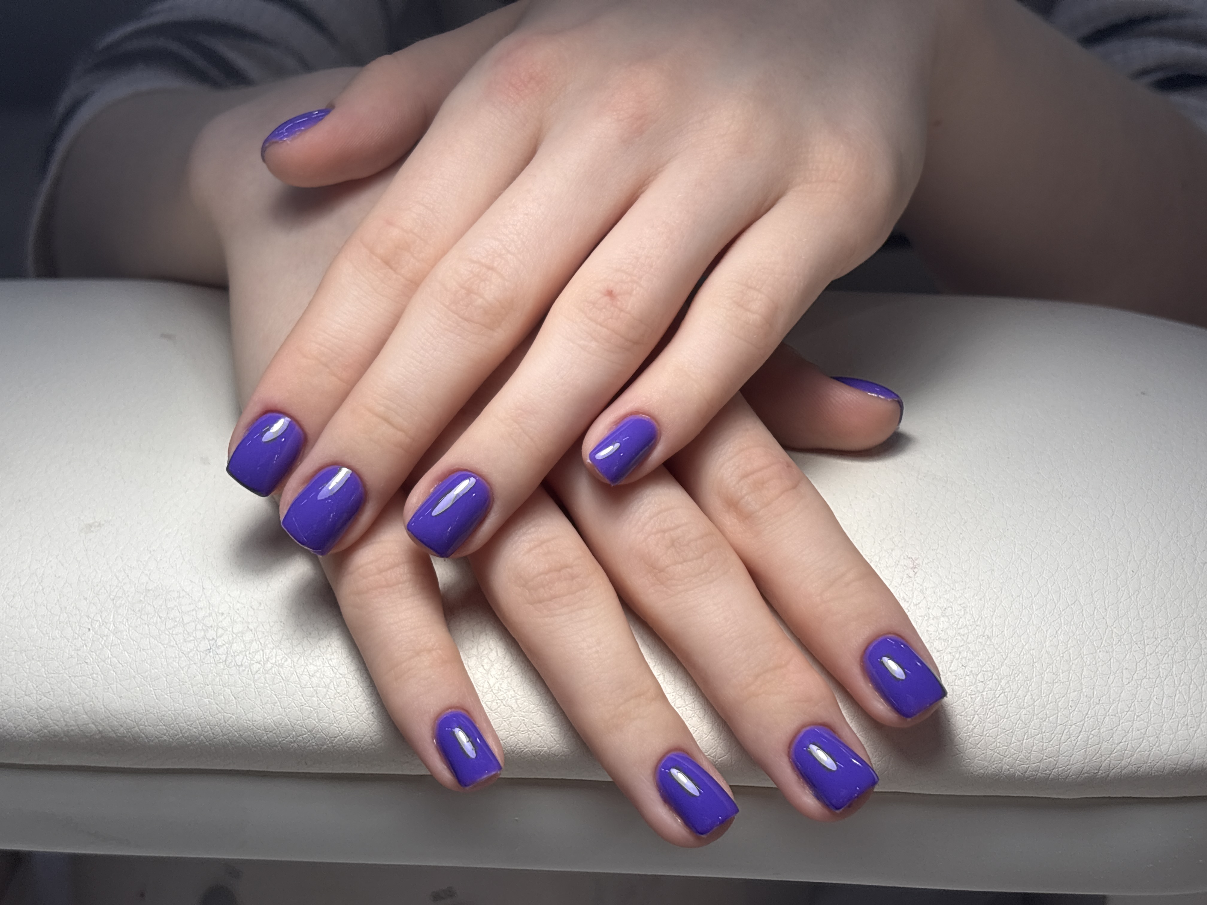 однотон, на каждый день, Маникюр, синий, не под кутикулу