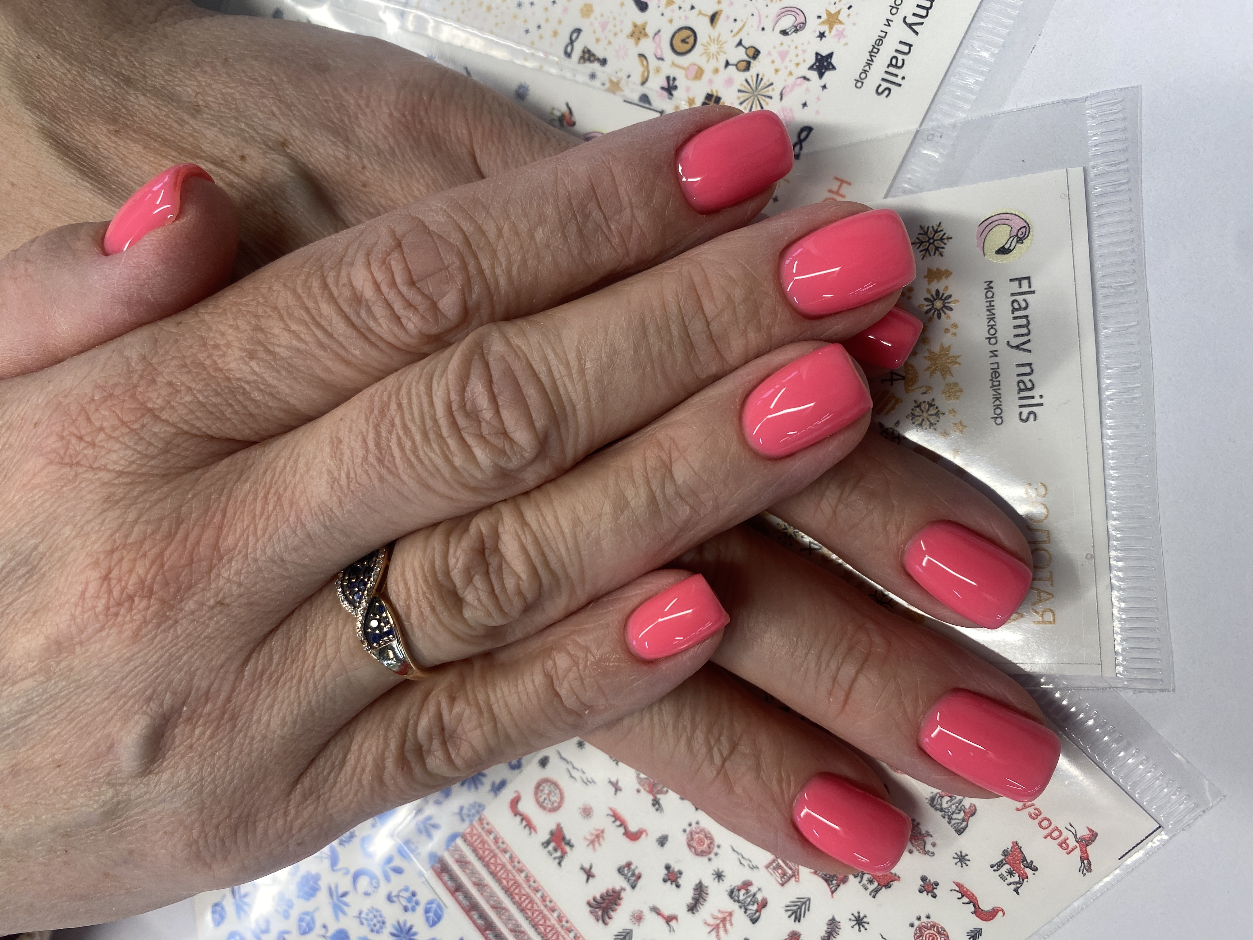 Маникюр, однотон, на каждый день, фуксия