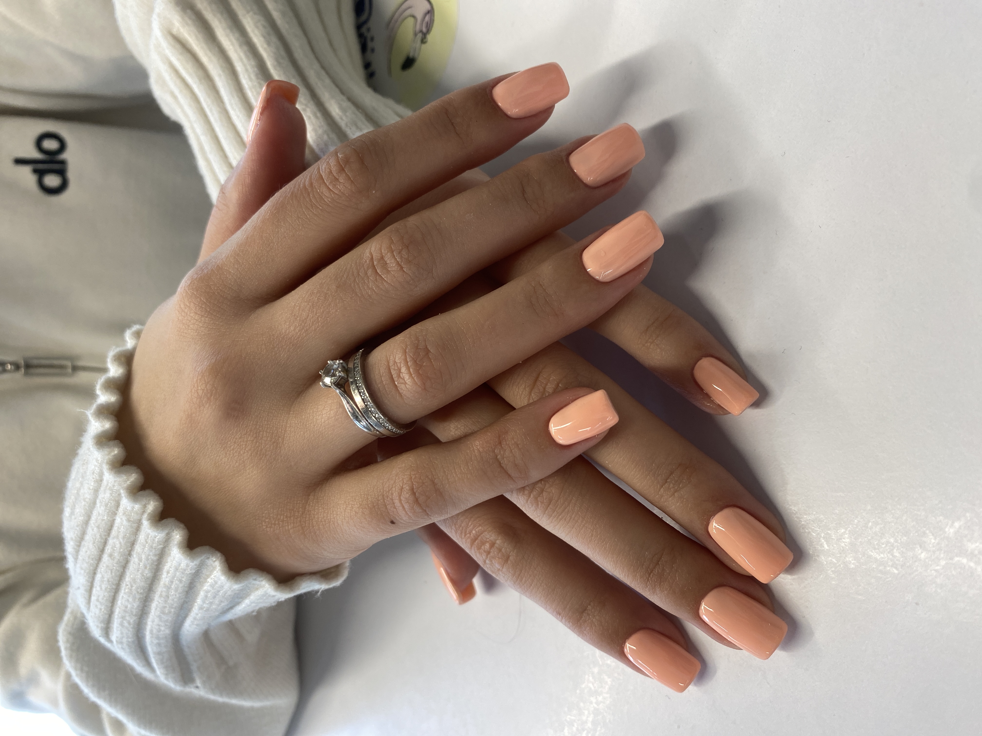 однотон, нюд, Маникюр, нежный, кремовый, на каждый день