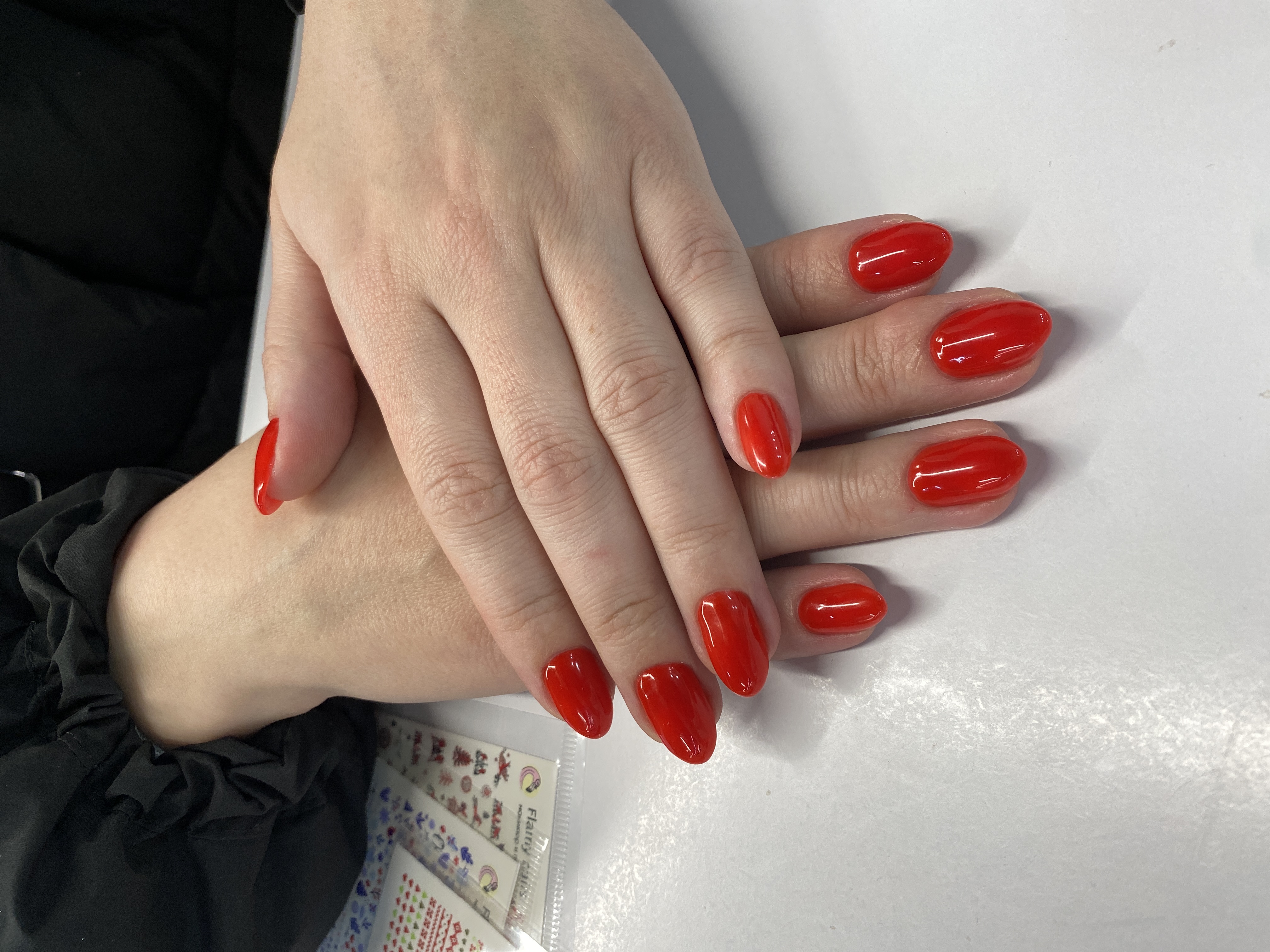 Маникюр, однотон, оранжевый, на каждый день