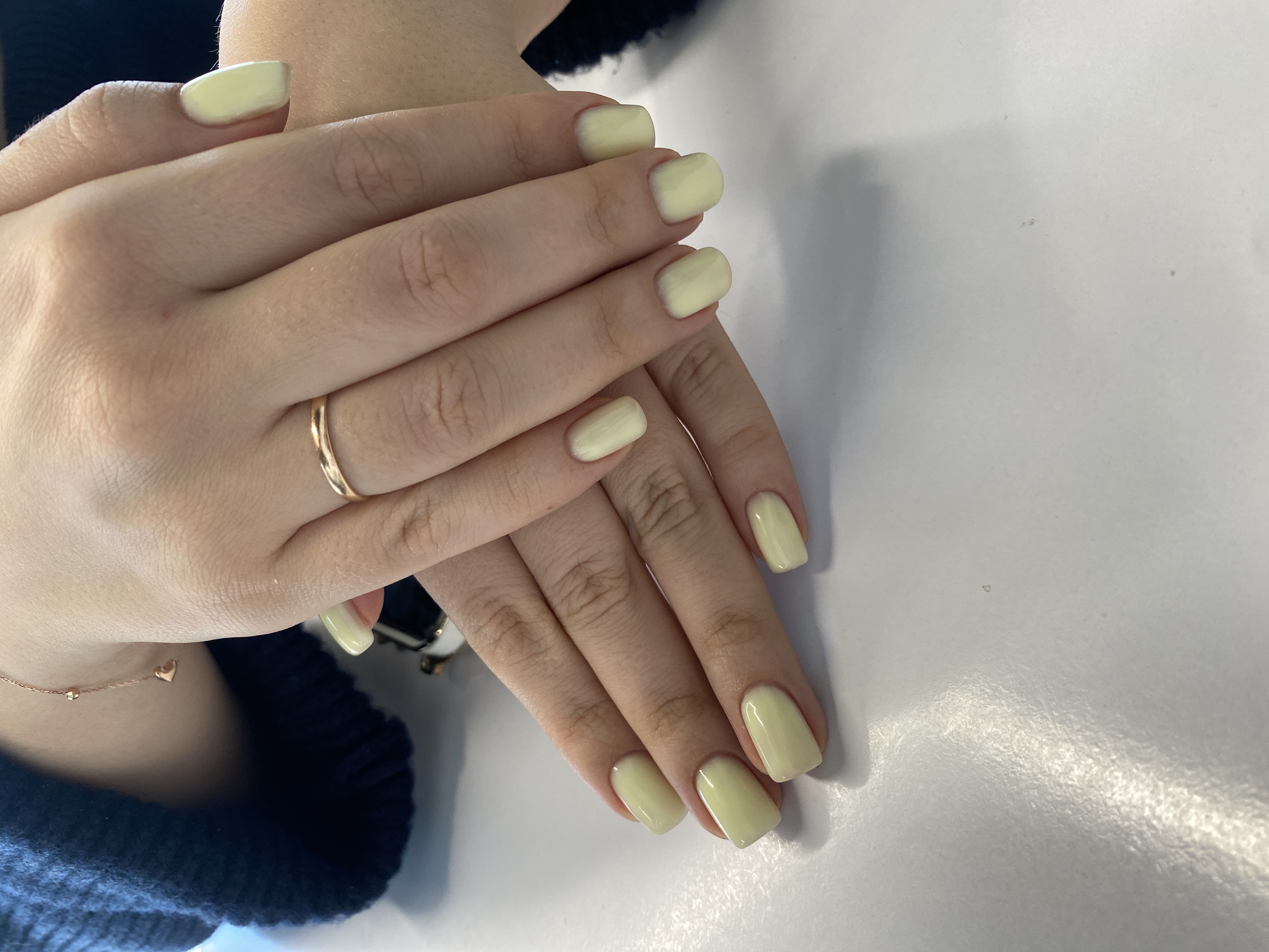 Маникюр, нюд, однотон, слоновая кость, на каждый день