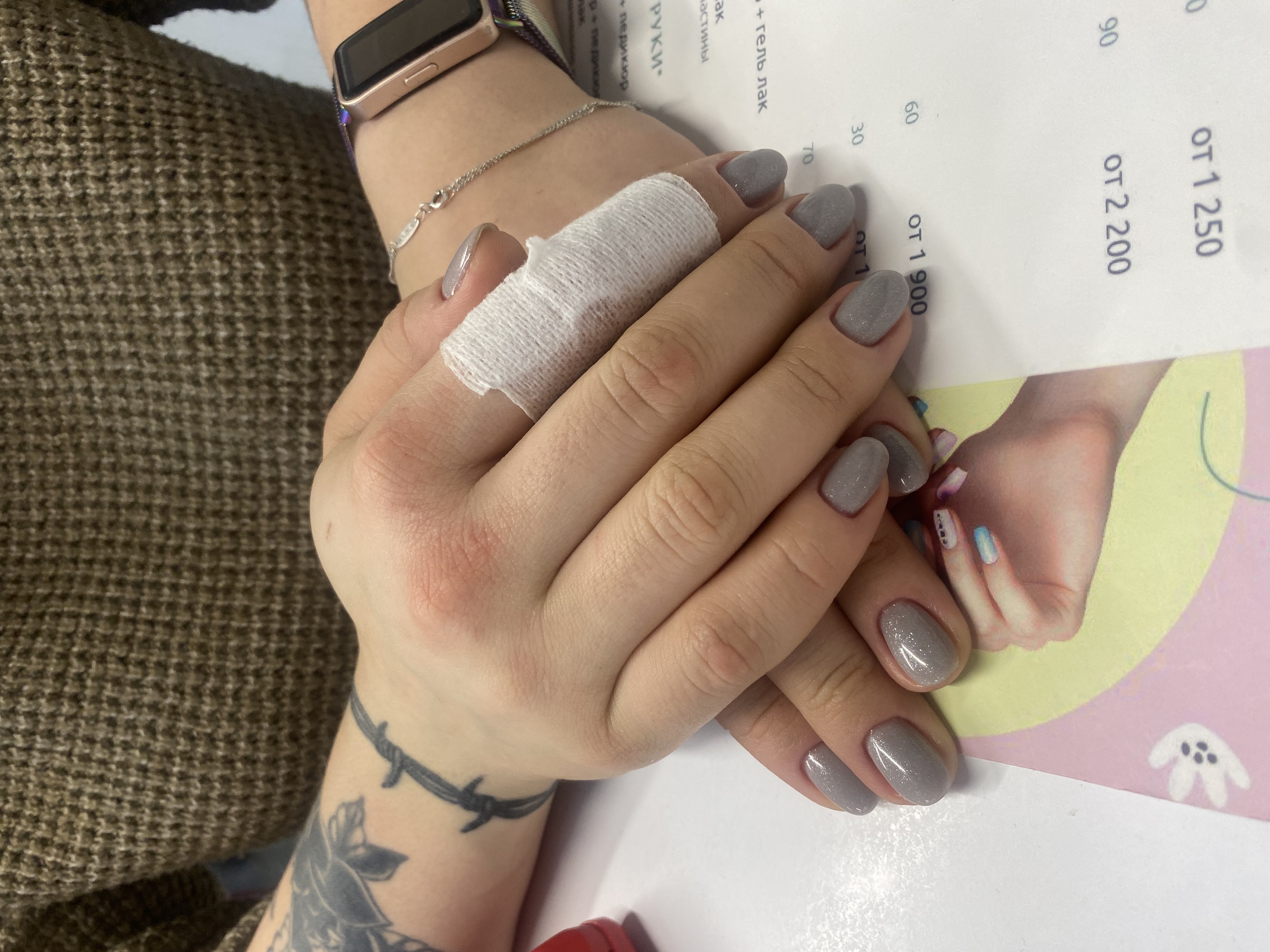 серый, Маникюр, лак с блестками, однотон, на каждый день, разная длинна