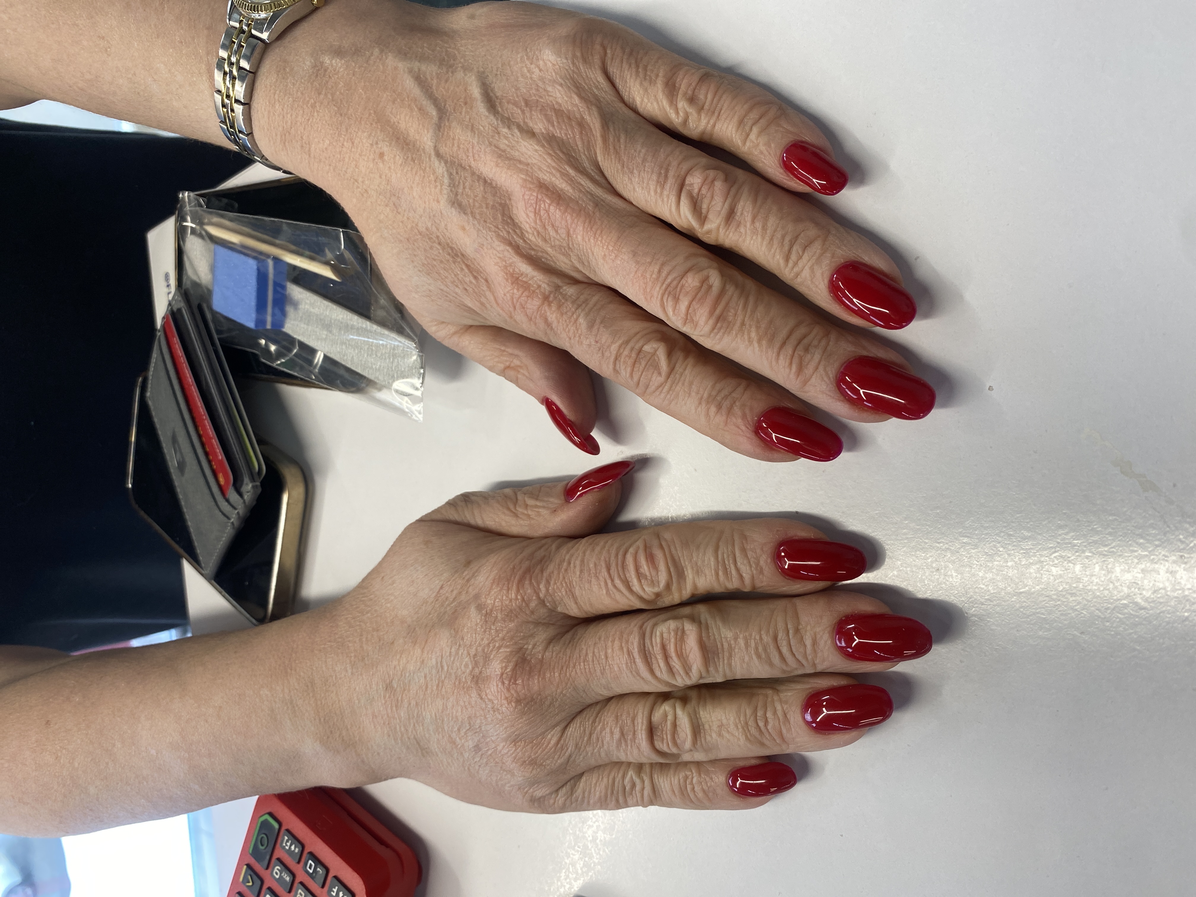 Маникюр, однотон, винный, на каждый день