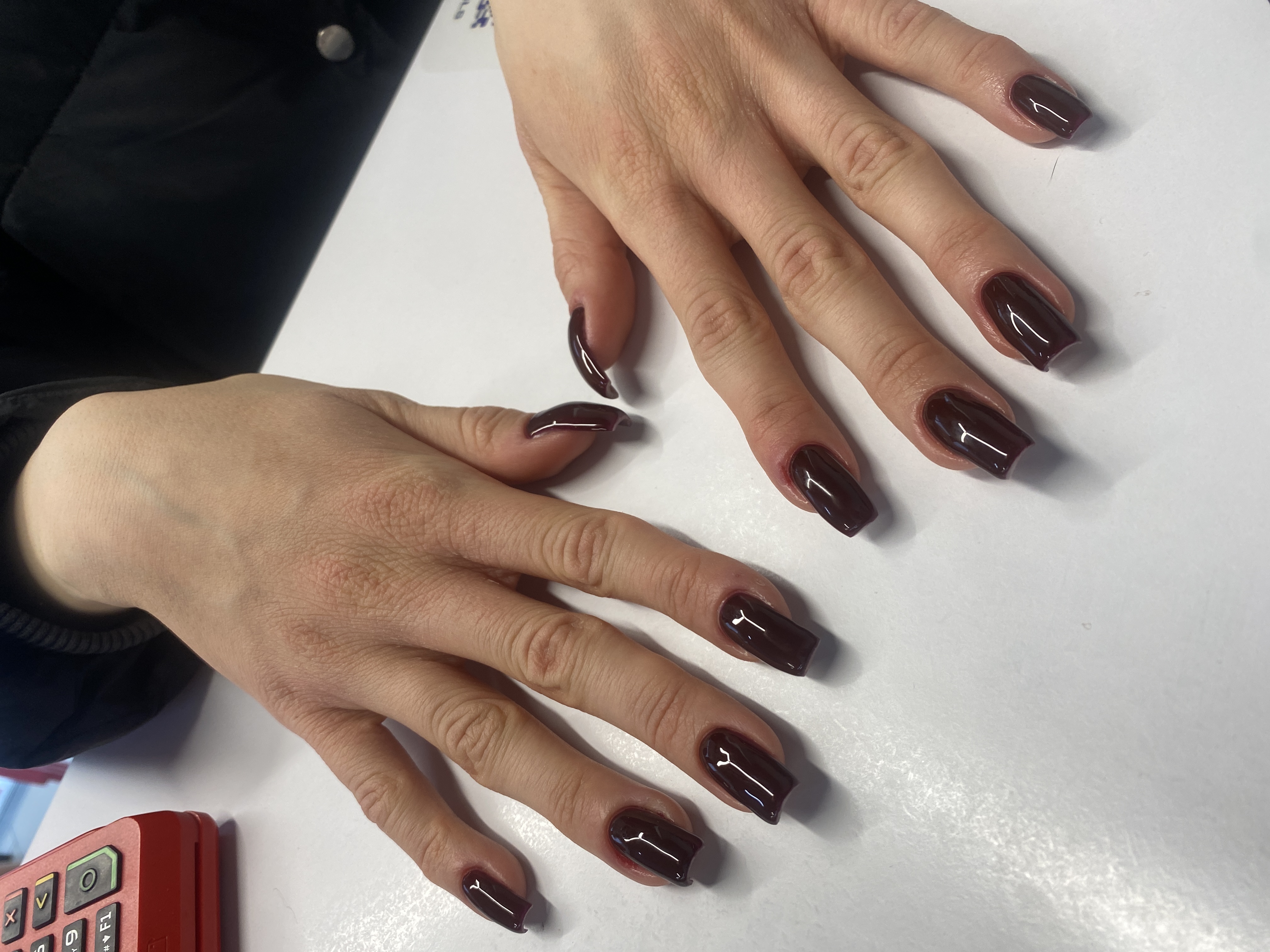 однотон, Маникюр, на каждый день, темный шоколад