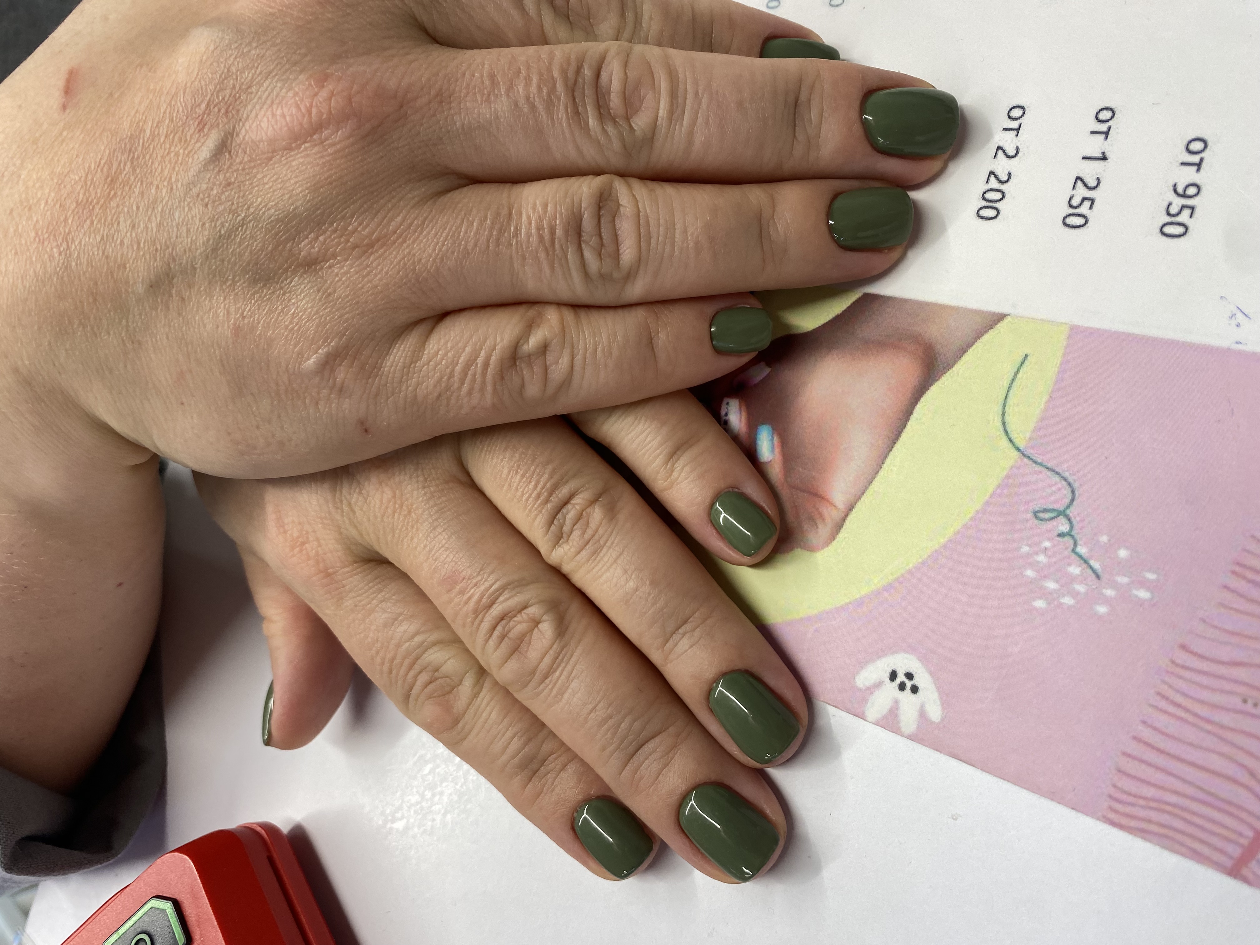 Маникюр, однотон, на каждый день, зеленый