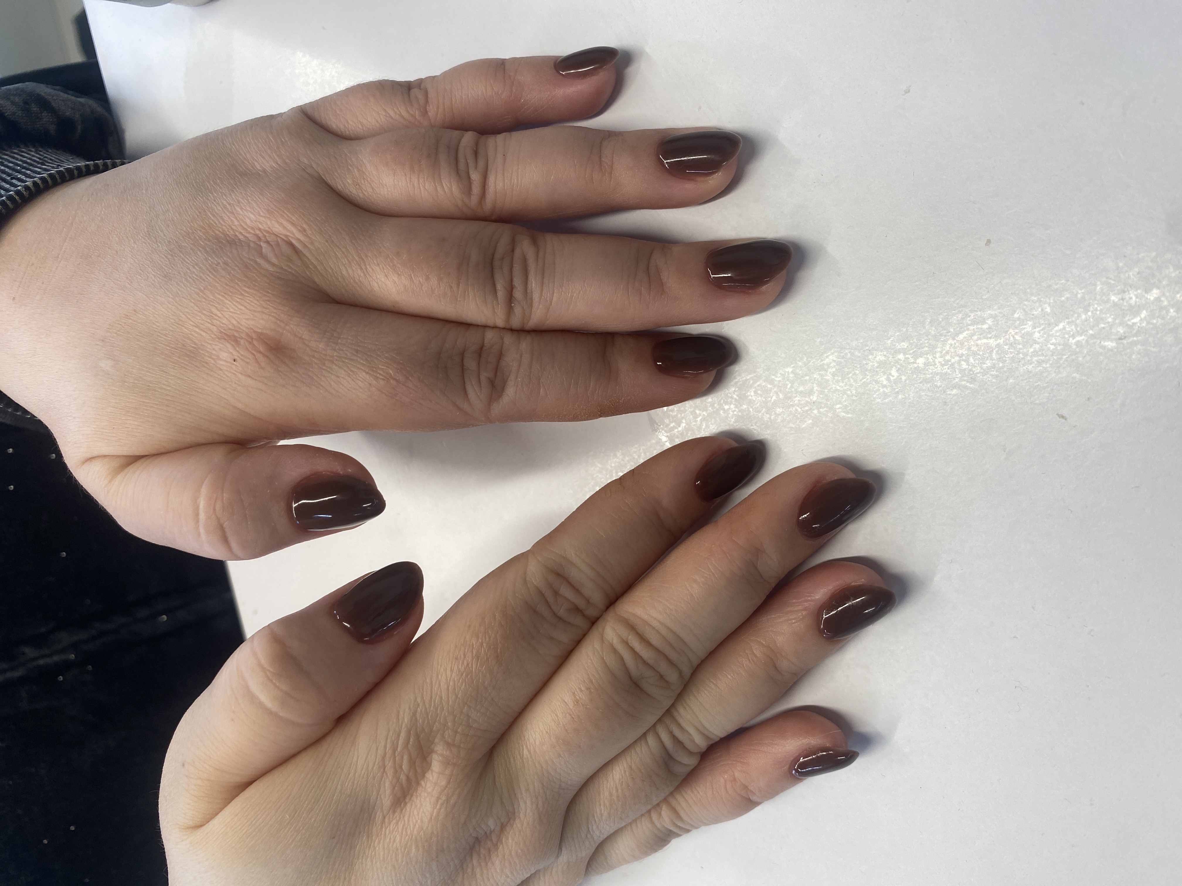 Маникюр, однотон, коричневый, на каждый день