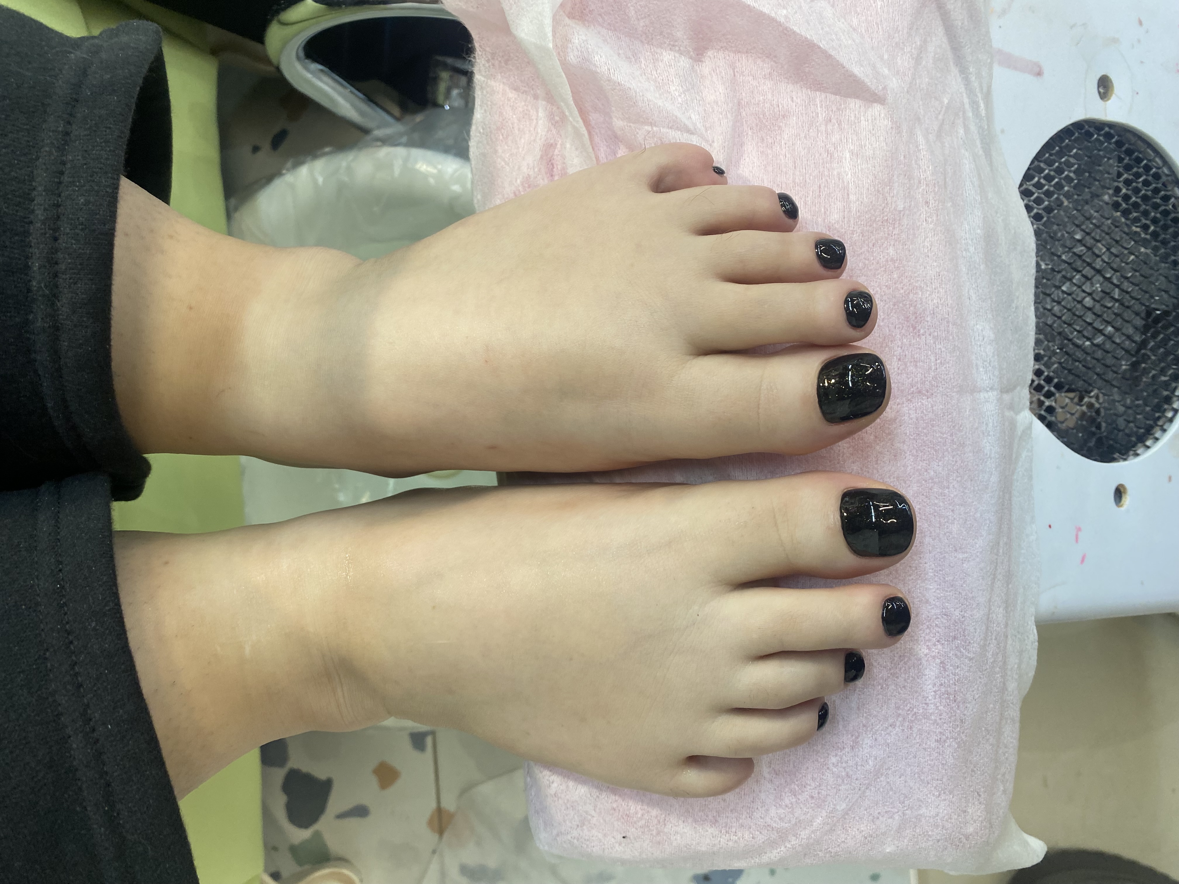 Педикюр, однотон, на каждый день, черный