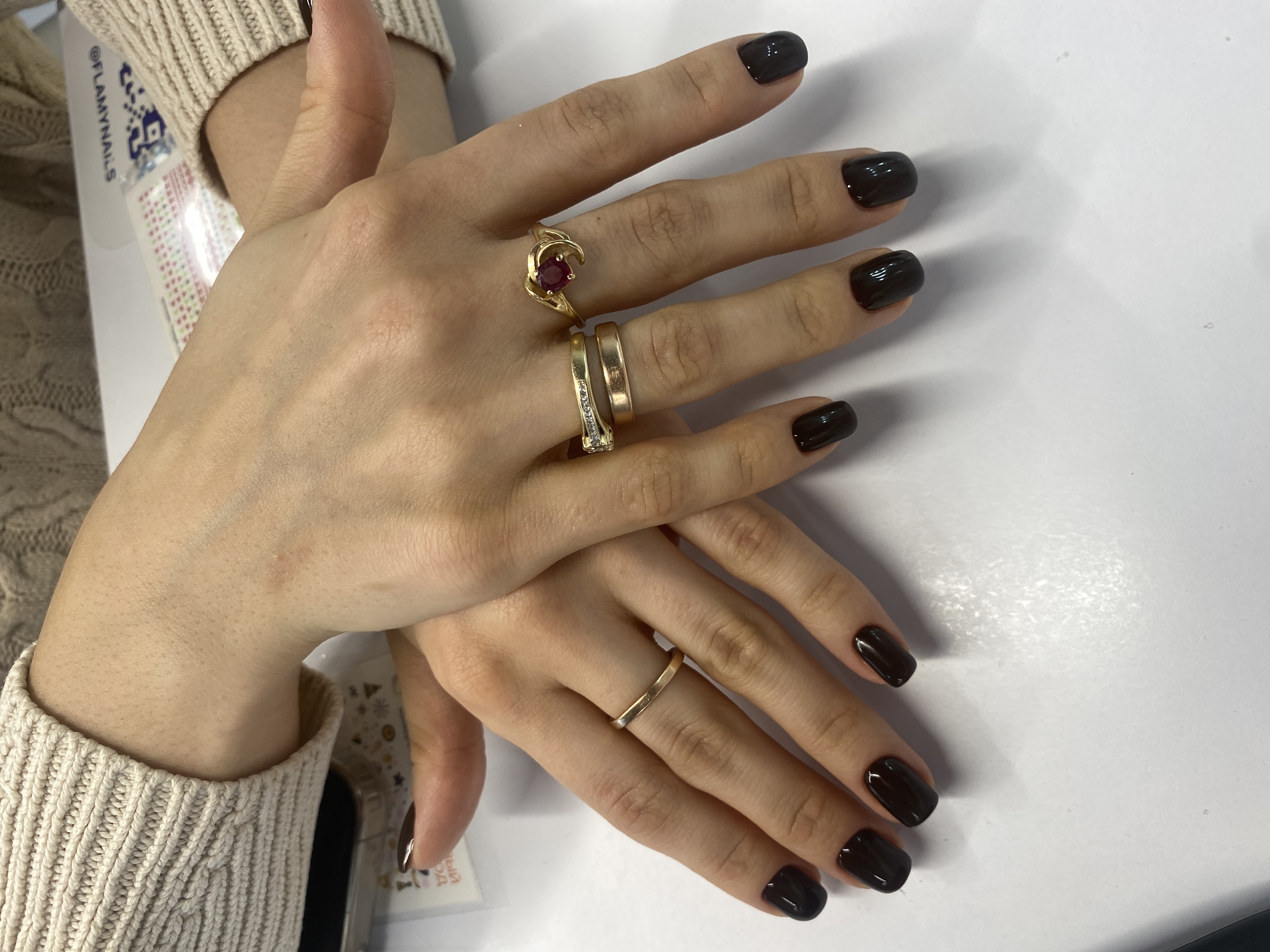 однотон, Маникюр, черный, на каждый день