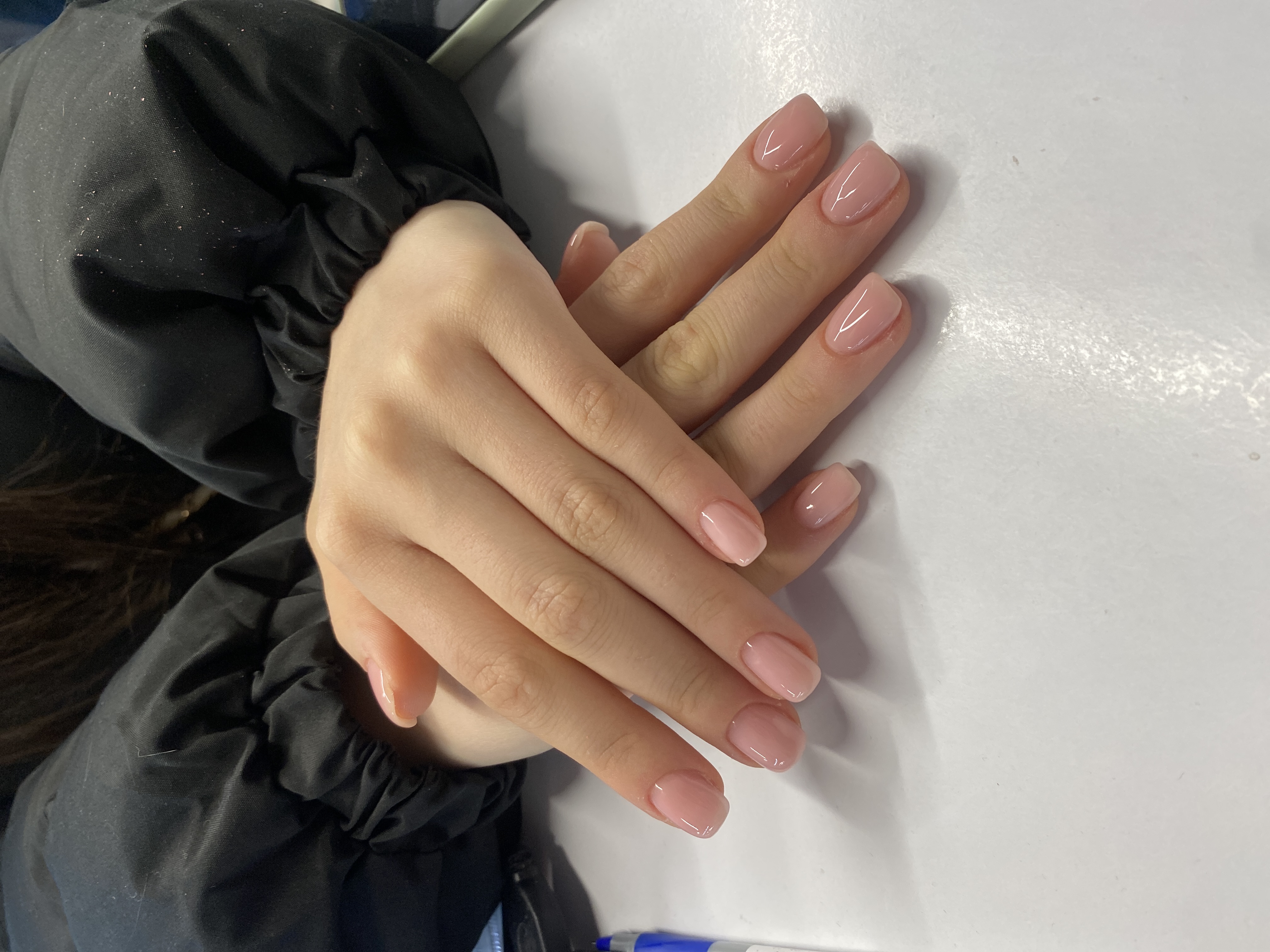 Маникюр, нежный, однотон, на каждый день, пудровый