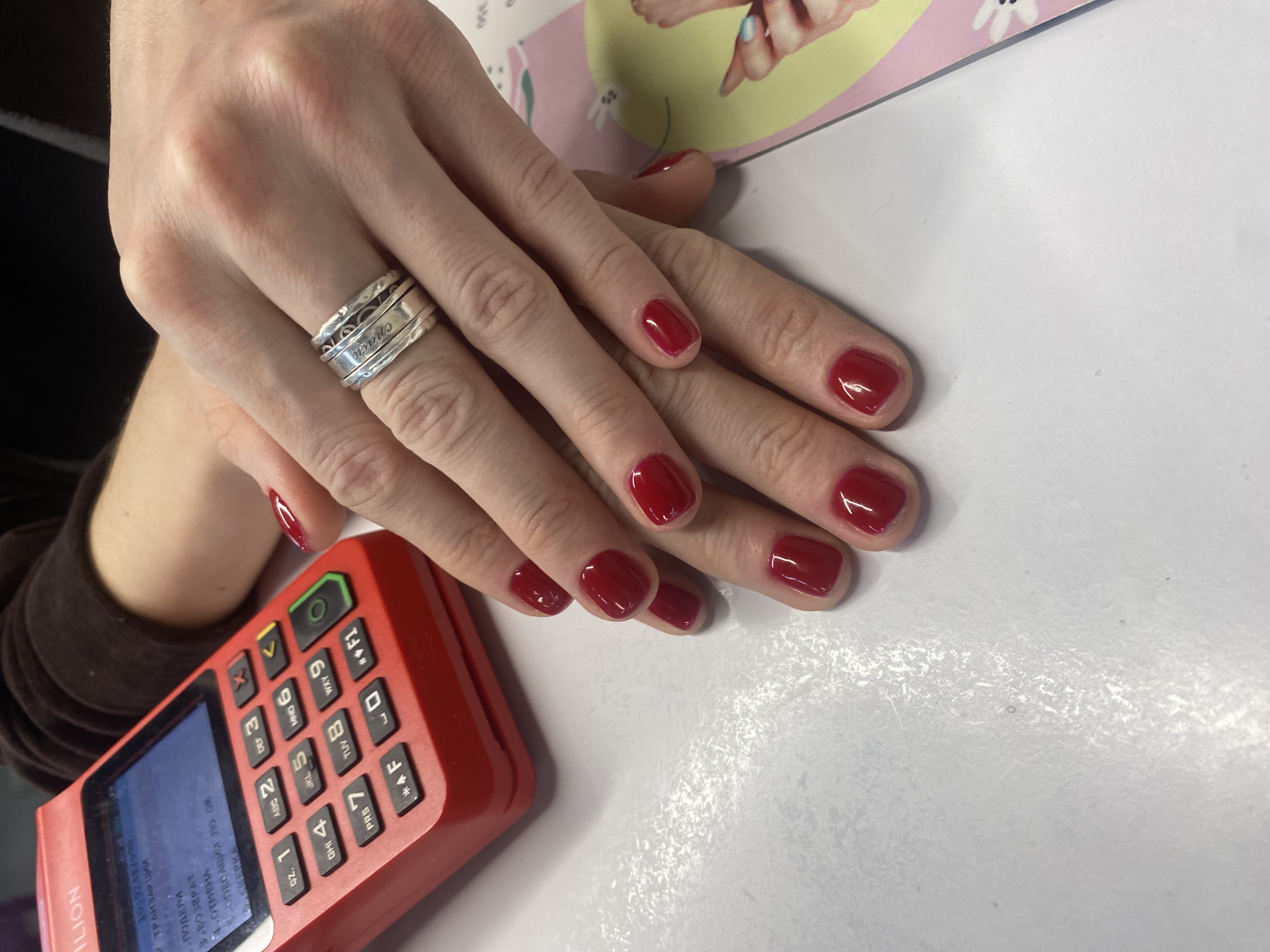 Маникюр, однотон, бордовый, на каждый день
