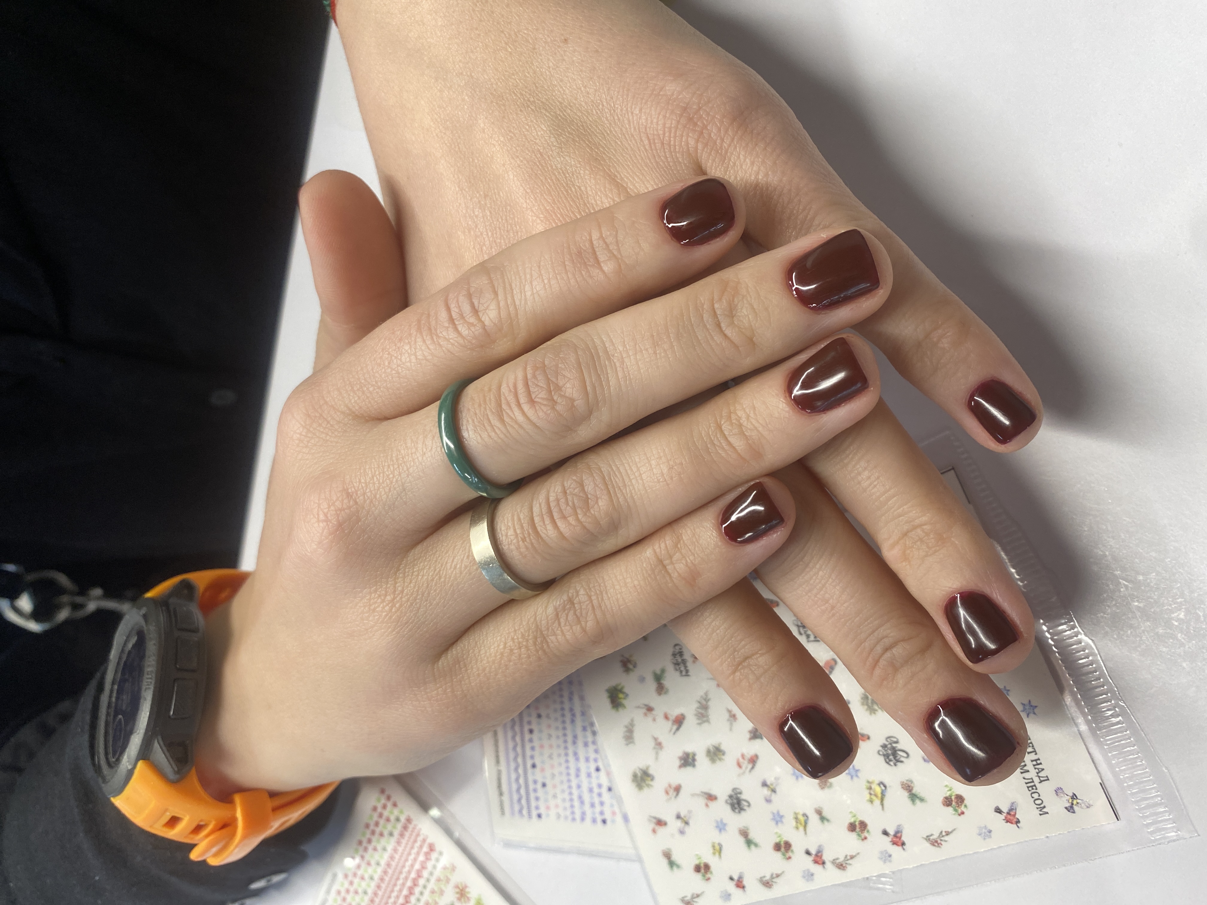 однотон, Маникюр, коричневый, на каждый день