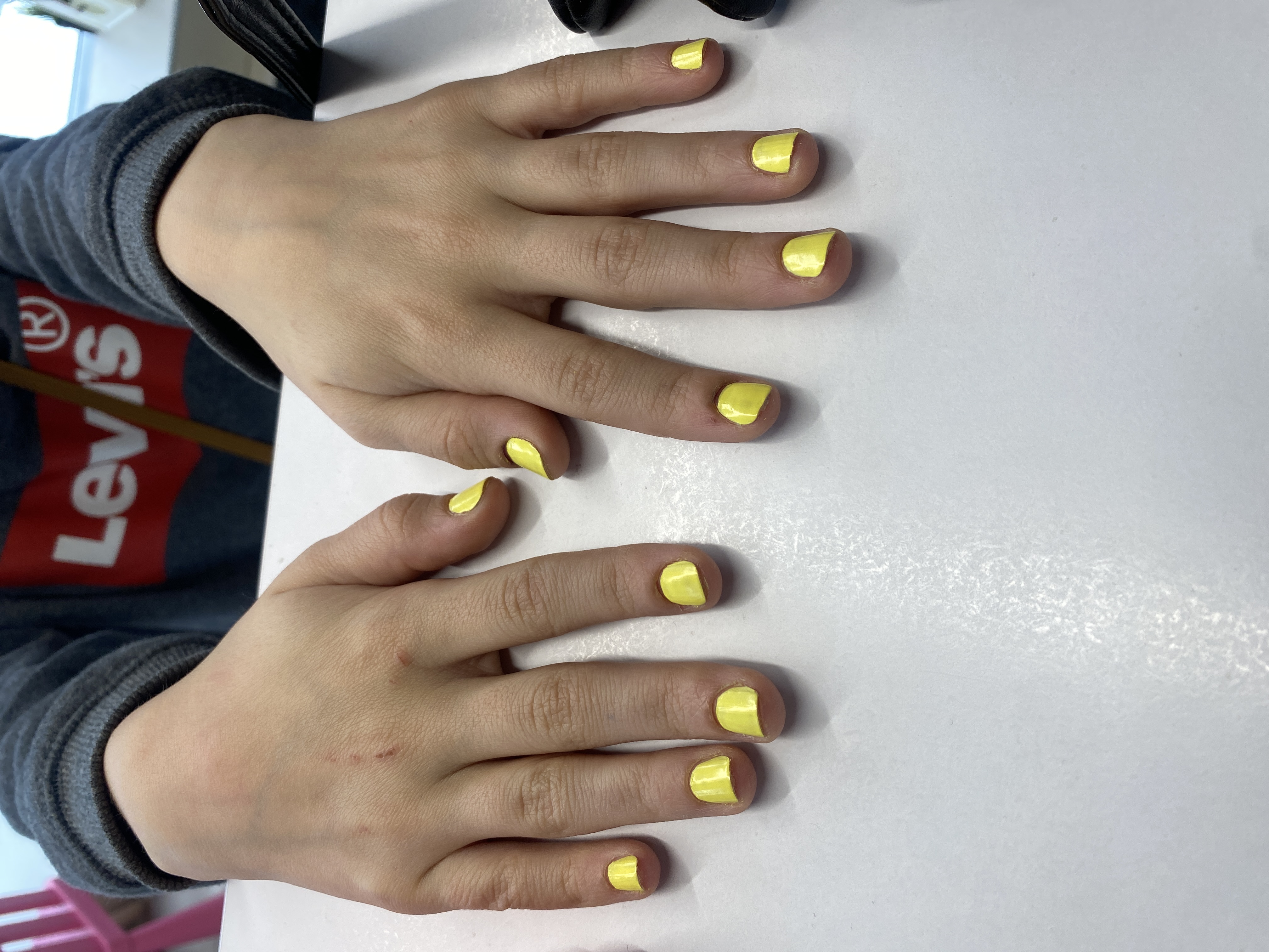 желтый, Детский маникюр с покрытием лак, однотон, на каждый день