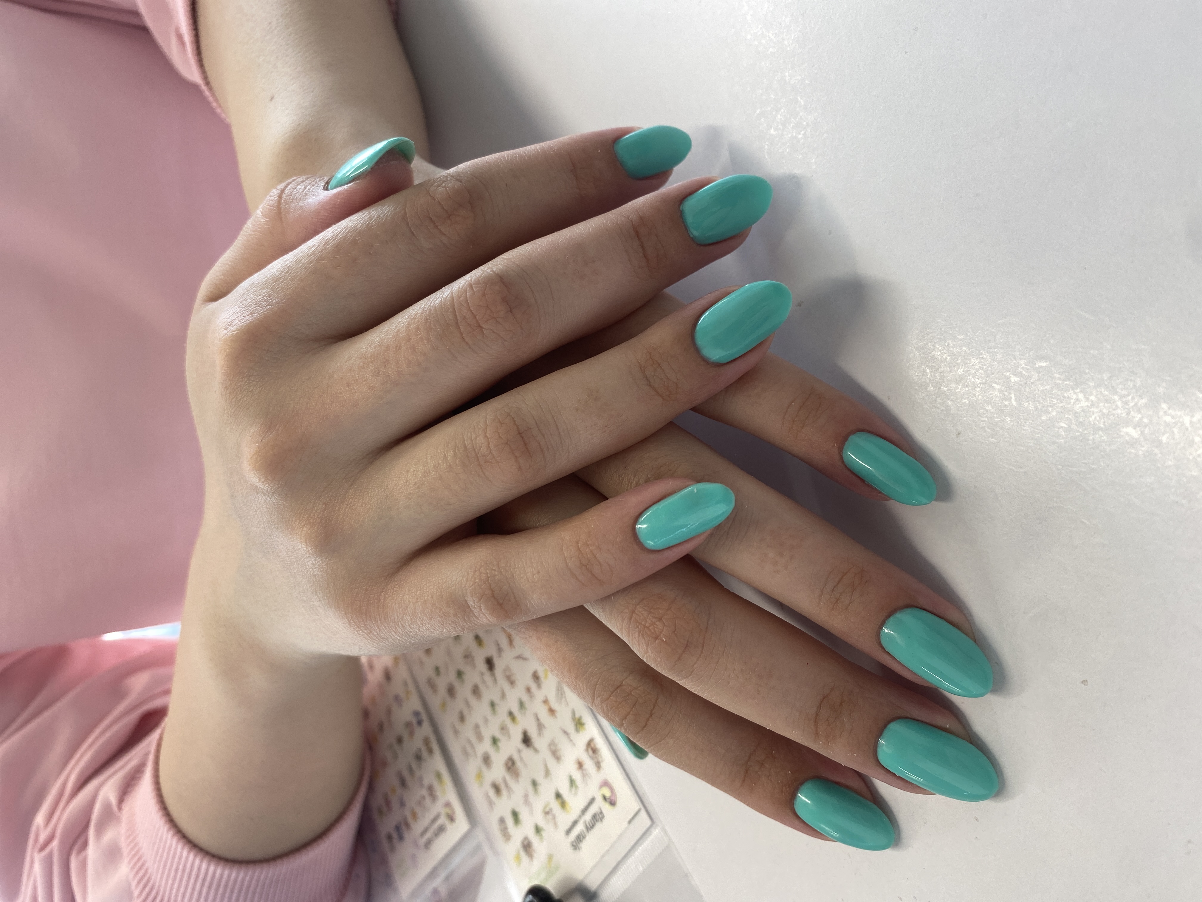 глиттер, нежный, Маникюр, однотон, бирюзовый, на каждый день